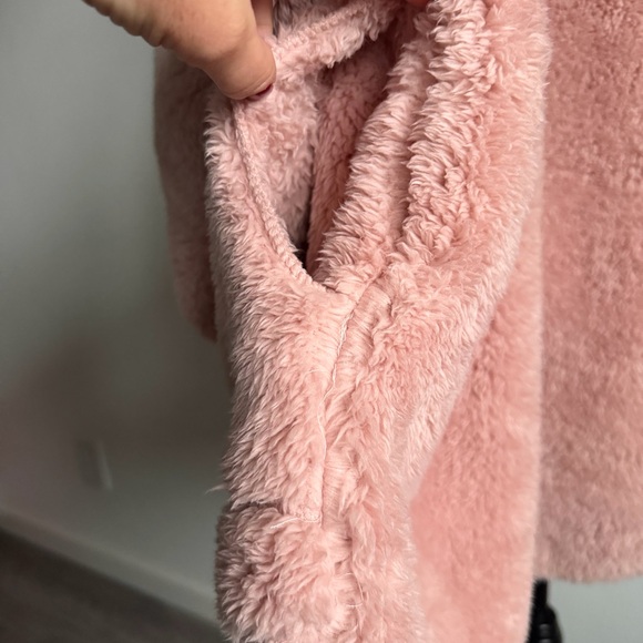 Nordic Beach Oversized Pink Comfy Cozy Hooded Sherpa Teddy Wrap One Size - Picture 5 of 8